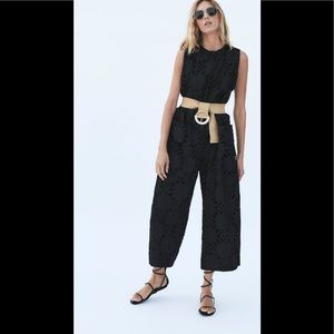Zara embroidered eyelet jumpsuit limited Edition